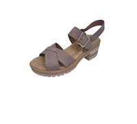 Valleverde Sandalo Donna 49301 in Pelle Taupe Una Calzatura Adatta per Tutte Le Occasioni. Primavera-Estate 2022 EU 39