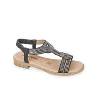 Valleverde Sandalo donna nero 55403 Sandali Aperti Estivi Sandali Aperti con Tacco a blocchetto altezza 2.5 cm (Nero, Sistema Taglie Calzature EU, Adulto, Numero, Media, 39)