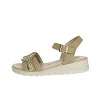 Valleverde sandalo morbido e comodo donna estivo aperto zeppa bassa 55521 tacco 4cm (beige, Sistema Taglie Calzature EU, Adulto, Donna, Numero, Media, 40)