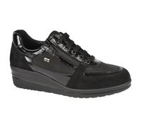VALLEVERDE SCARPE SNEAKERS DONNA INVERNO VD211F IN PELLE CON ZIP NERO