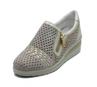 Valleverde Sneakers con Zeppa Donna - Ecru Modello VD350W Valle Verde Sneakers Donna -