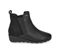 Valleverde Stivaletto Donna Comodo in Pelle e Camoscio Nero