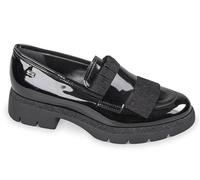 VALLEVERDE V45552 MOCASSINO SLIPON SCARPE DA INFILARE DONNA VERNICE BLACK NERO