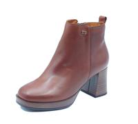 Valleverde V49401 Nappa Cuoio Tronchetti per Donna in pelle con lampo e tacco al