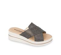 Valleverde V55100 Ciabatte Donna con Zeppa, Sandali Comfort con Dettagli Traforati, Gold e Nero (Black, Sistema Taglie Calzature EU, Adulto, Donna, Numero, Media, 38)