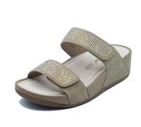 Valleverde V651Z Taupe Sandali con Zeppa per Donna in Ecopelle con Glitter (Taglia 37)