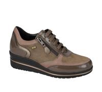 Valleverde VD252W Sneakers Donna in Camoscio Visone, Lacci e Chiusura Rapida con Cerniera, Zeppa 4 Cm, Suola Antiscivolo (Visone, Sistema Taglie Calzature EU, Adulto, Donna, Numero, Media, 40)