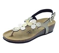 Valleverde VG1276 Sabbia Infradito per Donna in Ecopelle e Glitter con Zeppa Bassa (Taglia 37)