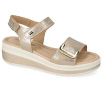 VALLEVERDE VMI103M SANDALI SCARPE ZEPPA DONNA FIBBIA STRAPPO ECOPELLE GOLD ORO