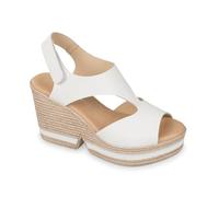 Valleverde VV49251F Sandali Donna in Pelle Bianca con Zeppa 8 Cm, Cinturino Regolabile alla Caviglia, Soletta Anatomica (Bianco, Sistema Taglie Calzature EU, Adulto, Donna, Numero, Media, 40)