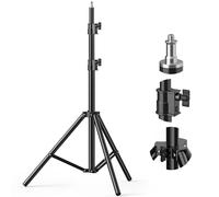 Vallkay Supporto professionale per fotografia, 280 cm, con cuscinetto d'aria, treppiede in metallo per softbox, luce da studio, riflettore, luce ad anello, carico massimo 8 kg, vite da 1/4"