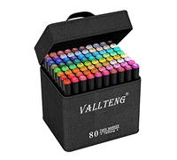 Vallteng 80 Colori Marcatori Disegno Pennarello,Double Ended Fine Colour art Sketch Pennarelli Doppia Punta Graphic Marker per Pittura