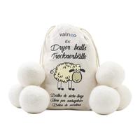 valneo Palline per asciugatrice in bianco, Lana di Pecora Naturale al 100% -
