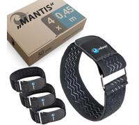valonic MANTIS - cinghie elastiche in, 4 pezzi, 45cm, ricambio per fascette, cinghie di tensione con, cinghia in larga per pantaloni, bici, sci, banda elastica