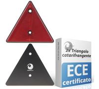 valonic triangolo catarifrangente, 2 pezzi - certificato secondo ECE: R3.02 Classe IIIA - 15cm - riflettore per rimorchi - rosso - senza viti incluse