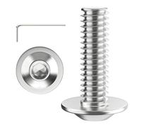 Valorada 20 bulloni a testa svasata con flangia, M5 x 16 mm, in acciaio inox 304, filettatura completa, con chiave esagonale, 20 pezzi