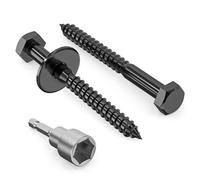 Valorada 8 viti a testa esagonale M10 x 100 mm, bulloni in acciaio inossidabile 304, viti per legno da 100 mm, testa esagonale, filettatura parziale in ossido nero, con rondelle e punta per trapano