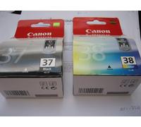 Valore Pacco Black PG-37 + CL-38 Canon Originale Pixma iP2500 ip1800 MG666