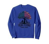 Valori della Famiglia Volante Bandiera Felpa, Unisex per Adulti, Blu Reale, XL
