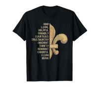 Valori Scout Fleur De Lys Simbolo Troop Motto WordsBrave Maglietta