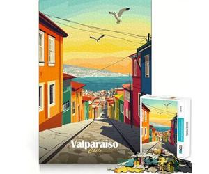 Valparaíso,Cile Puzzle da 1000 pezzi Gioco di sfida mentale Taglio di precisione Divertente sfida per il tempo di attesa (50x75cm)