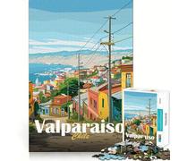 Valparaíso,Cile Puzzle da 1000 pezzi per adolescenti Treno della memoria Divertente Connessione pulita e senza soluzione di continuità Rilassante Attività di gruppo al chiuso (38x26cm)