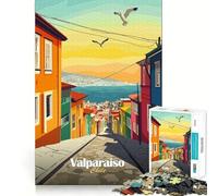 Valparaíso,Cile Puzzle per ragazzi 1000 pezzi Gioco di memoria divertente Superficie liscia senza sbavature Regalo di compleanno Rompicapo Giocattolo (38x26cm)