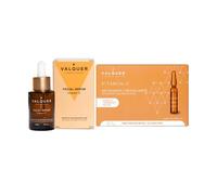 VALQUER Kit Viso Vitamina C | Siero 30 ml + 5 Fiale x 2 ml | Illumina e idrata la pelle | Con vitamina C, vitamina E e acido ialuronico | Vegano