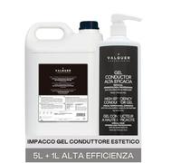 Valquer Profesional Laboratorios Confezione di gel conduttivo per uso professionale 1 L + 5 L (ultrasuoni, elettroterapia, ecc.). Alta efficienza. Gel di contatto. Vegano Gel estetico - 6000 ml