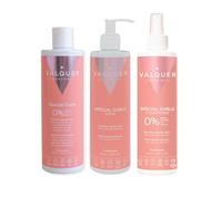 Valquer Profesional Pack Curly Method Shampoo 400 ml + Maschera 290 ml + Balsamo 300 ml Speciale per ricci, capelli ricci, senza solfati, senza sale. Fino al 96% di origine naturale