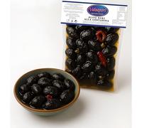 Valsapori - Olive Nere alla Contadina (500g) - Ricetta Tradizionale Siciliana con Peperoni e Spezie, Ideali per Antipasti Rustici, Pane Casereccio, Taglieri e Aperitivi (Olive Nere Contadina)