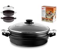 Valsecchi 465500 Vaporiera Multiuso In Alluminio Con Rivestimento Antiaderente 28 Cm Con Coperchio In Vetro