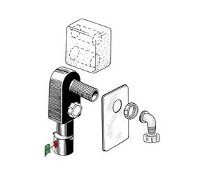 VALSIR sifone INCASSO acciaio inox LAVATRICE STAR