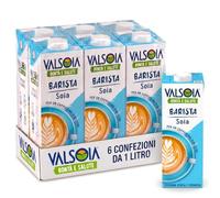 Valsoia Bevanda Soia Barista 6 x 1L - 100% Vegetale, Senza Lattosio