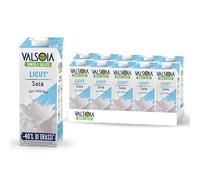 Valsoia - Bevanda Soia Light con -40% di Grassi, Box da 10 Tetra Brik da 1000 ml, 100% Vegetale, Senza Lattosio e Glutine, Fonte di Proteine Vegetali, Ideale anche per Vegani, Vegetariani e Celiaci