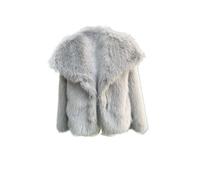 Valtorixia - Cappotto da donna in pelliccia sintetica a maniche lunghe, caldo e soffice, con apertura frontale, invernale, corto, S