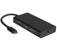 Value 12991109 USB 3.1 Tipo C a Gigabit Ethernet Converter e Hub 3 X USB 3.0 Tipo a Nero
