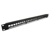 VALUE 19" keystone modulo carrier, 24 porte, 1U, 3-part, unshielded, nero
