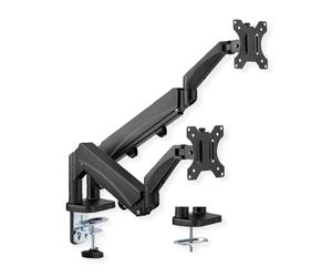 VALUE Braccio doppio LCD, montaggio da tavolo, salvaspazio, molla a sbalzo, 6 giunti