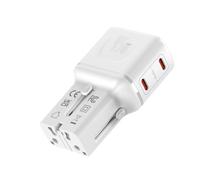 VALUE Caricabatterie da viaggio USB con spina Euro/UK/USA, 2 porte USB-C, 45 W