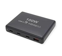 VALUE Caricatore USB, 4 porte (1 USB A, 3 USB-C), max. 100 W