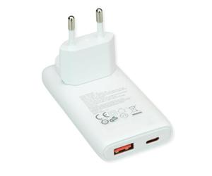 VALUE Caricatore USB con spina Euro/USA, 2 porte tipo C, 65 W