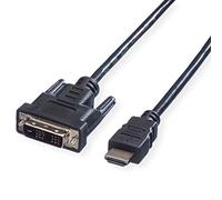 VALUE Cavo con connettore maschio DVI (18+1) - maschio HDMI nero 2m
