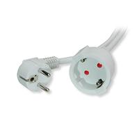 VALUE - Cavo di prolunga con contatti protetti, 230 VAC, con spina e presa Schuko, 3 m, colore: Bianco