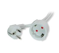 VALUE - Cavo di prolunga con contatti protetti, 230 VAC, con spina e presa Schuko, 5 m, colore: Bianco