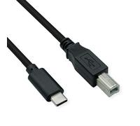Roline Cavo USB 2.0 Tipo C, C - B, ST/ST, Nero, 1,8 m