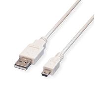 Value 11.99.8708 cavo USB 0,8 m USB A Mini-USB B Bianco