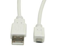 Value 11.99.8752 cavo USB 1,8 m USB A Micro-USB B Bianco