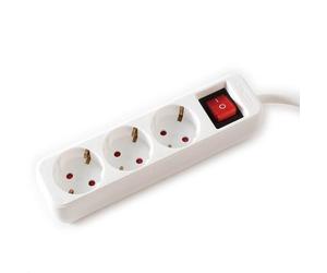 VALUE Ciabatta, 3x, con interruttore, bianco, 3m NEW