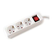 Value - Ciabatta elettrica a 3 prese con interruttore, protezione da contatto, con protezione per bambini, 6 m, colore: Bianco